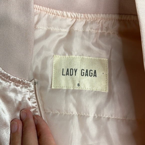 Lady Gaga Pink Full Zip Bomber Jacket NWT Size Small - Picture 9 of 11
